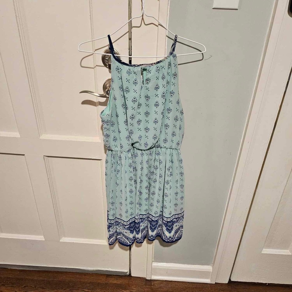 Francesca’s blue Rain Fit And Flare Dress In Blue/green Size Small